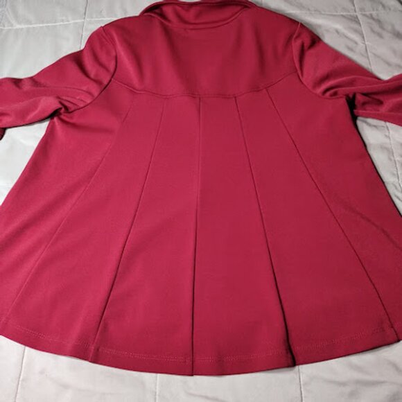 SUSAN GRAVER LK Fusions Button Front 3/4 Bell Petal Sleeve Red Jacket Coat XXS - Picture 7 of 13